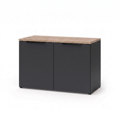 Shefa Line Modu 80 Sideboard With 2 Doors, Graphite/wotan Oak - image 1