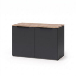 Shefa Line Modu 80 Sideboard With 2 Doors, Graphite/wotan Oak - thumbnail 1