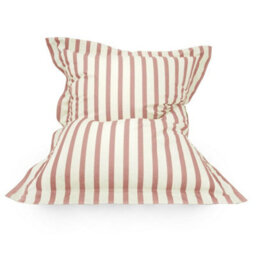 rucomfy Beanbags Rucomfy Adults Squarbie Bean Bag - Indoor Or Outdoor Bean Bag Lounger Chair Pink Striped Print - thumbnail 1