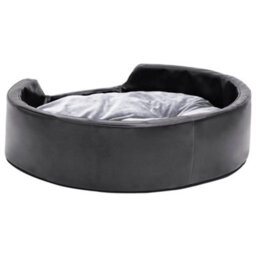Walplus Dog Bed Black And Grey 69X59X19 Cm Plush And Faux Leather - thumbnail 5