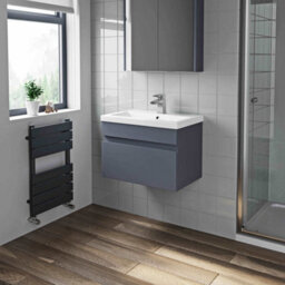 Affine 600mm Wall Hung Vanity Unit Basin Sink Bathroom Storage Cabinet Furniture Grey - thumbnail 5
