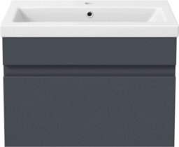 Affine 600mm Wall Hung Vanity Unit Basin Sink Bathroom Storage Cabinet Furniture Grey - thumbnail 6
