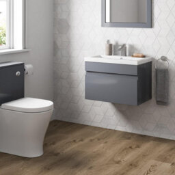 Affine 600mm Wall Hung Vanity Unit Basin Sink Bathroom Storage Cabinet Furniture Grey - thumbnail 3