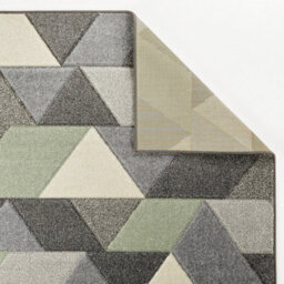 Modern Green Geometric Easy To Clean Rug For Dining Room-200Cm X 285Cm - thumbnail 6
