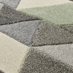 Modern Green Geometric Easy To Clean Rug For Dining Room-200Cm X 285Cm - thumbnail 2