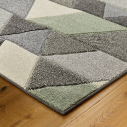 Modern Green Geometric Easy To Clean Rug For Dining Room-200Cm X 285Cm - thumbnail 4