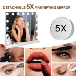 Inmtfei Bluetooth Hollywood Vanity Makeup Mirror, 15 Led Bulbs, 5X Magnifier, Usb Charging, 58X46Cm - thumbnail 6