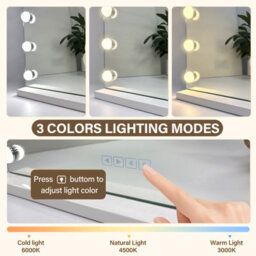 Inmtfei Bluetooth Hollywood Vanity Makeup Mirror, 15 Led Bulbs, 5X Magnifier, Usb Charging, 58X46Cm - thumbnail 3