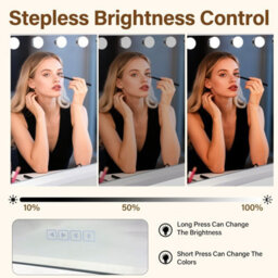 Inmtfei Bluetooth Hollywood Vanity Makeup Mirror, 15 Led Bulbs, 5X Magnifier, Usb Charging, 58X46Cm - thumbnail 4