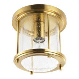 Happy Homewares Vintage Industrial Ceiling Light In Satin Gold With Clear Bubble Glass - thumbnail 8