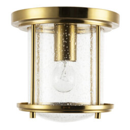 Happy Homewares Vintage Industrial Ceiling Light In Satin Gold With Clear Bubble Glass - thumbnail 5