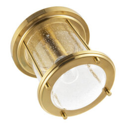 Happy Homewares Vintage Industrial Ceiling Light In Satin Gold With Clear Bubble Glass - thumbnail 4