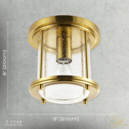 Happy Homewares Vintage Industrial Ceiling Light In Satin Gold With Clear Bubble Glass - thumbnail 7