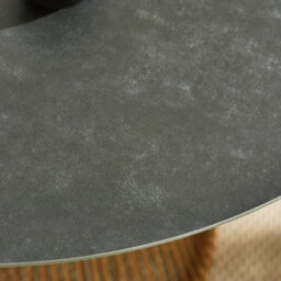 Furniturebox Uk Lanai Beige Rattan & Black Round Garden Dining Table - thumbnail 3