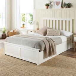 Aspire Wooden Ottoman Storage Bed In White, Size Double - thumbnail 1
