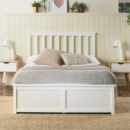 Aspire Wooden Ottoman Storage Bed In White, Size Double - thumbnail 3