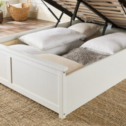 Aspire Wooden Ottoman Storage Bed In White, Size Double - thumbnail 4