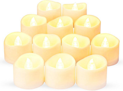 Zuvo Battery Tea Light Candles 24 Pack Warm White Flickering Led Flameless Candles For Home Decor - image 1