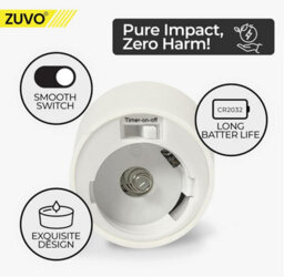 Zuvo Battery Tea Light Candles 24 Pack Warm White Flickering Led Flameless Candles For Home Decor - thumbnail 7