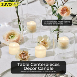 Zuvo Battery Tea Light Candles 24 Pack Warm White Flickering Led Flameless Candles For Home Decor - thumbnail 5