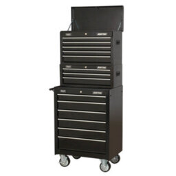 Sealey Topchest, Mid-Box & Rollcab 14 Drawer Stack - Black Ap22Bstack - thumbnail 5