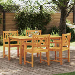 Walplus Garden Chair 4 Pcs Brown 56 X 56 X 90Cm Solid Acacia Wood