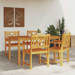Walplus Garden Chair 4 Pcs Brown 56 X 56 X 90Cm Solid Acacia Wood - thumbnail 3