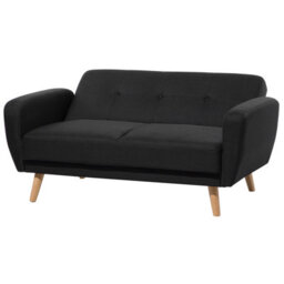Beliani Sofa Bed 2 Seater Florli Fabric Black - thumbnail 6
