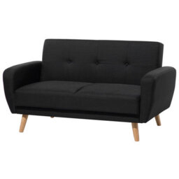 Beliani Sofa Bed 2 Seater Florli Fabric Black - thumbnail 5