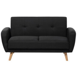Beliani Sofa Bed 2 Seater Florli Fabric Black - thumbnail 1