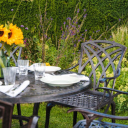 Lazy Susan June Antique Bronze 6 Seater Metal Garden Furniture Set - thumbnail 4