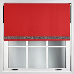 Furnished Red Blackout Roller Blind With Black Glitter Edge - Trimmable (W)160Cm X (L)210Cm - thumbnail 1