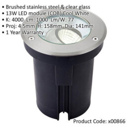 2 Pack Stainless Steel Ip67 Ground Light - 13W Cool White Led - Tilting Head - thumbnail 2