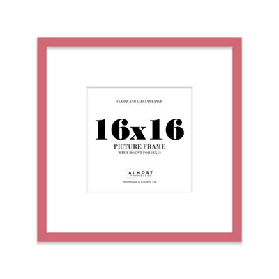 "16X16"" Pink Picture Frame - 16X16"" Square Frame With 13X13"" Mount For 16X16""/13X13"" Pictures Vintage Style Photo Display, 1 Pack" - image 1