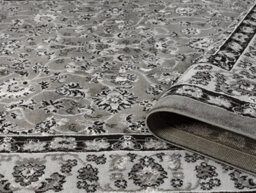 Obsidian Modern Low Pile Area Rug - Classical Traditional Design Grey 120Cm X 170Cm - thumbnail 4