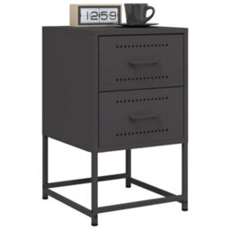 Berkfield Bedside Cabinet Black 36X39X60.5 Cm Steel - thumbnail 5