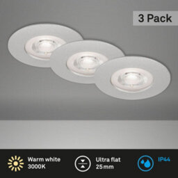 Briloner Mains-Powered Led Chrome Warm White Light Recessed Downlights Pack Of 3 - thumbnail 2