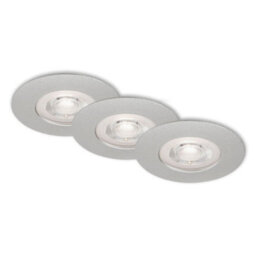 Briloner Mains-Powered Led Chrome Warm White Light Recessed Downlights Pack Of 3