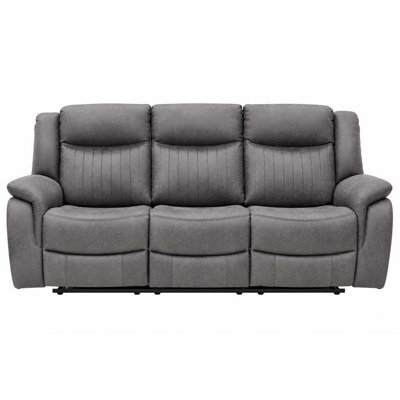 Furnishings For Less UK Lennox Grey Tech Fabric 3 Seater Electric Recliner Sofa With Usb - image 1