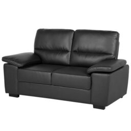 Beliani Sofa 2 Seater Vogar Faux Leather Black - thumbnail 4