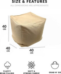istyle mode Sand Outdoor Bean Bag Footstool Pouffe Water-Resistant 40X40Cm - thumbnail 3