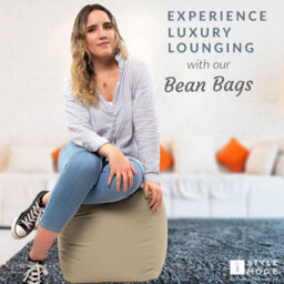 istyle mode Sand Outdoor Bean Bag Footstool Pouffe Water-Resistant 40X40Cm - thumbnail 4