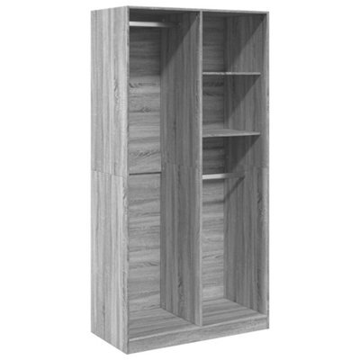 Berkfield Durable Wardrobe Grey Sonoma 100X50X200 Cm Engineered Wood