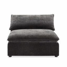 Xample Aiden & Ivy Sereen Dark Grey Fabric Armless Chair, Modular Seating, Reversible Feather Blend Cushions, Rds Feather-Wrapped Foam - thumbnail 3
