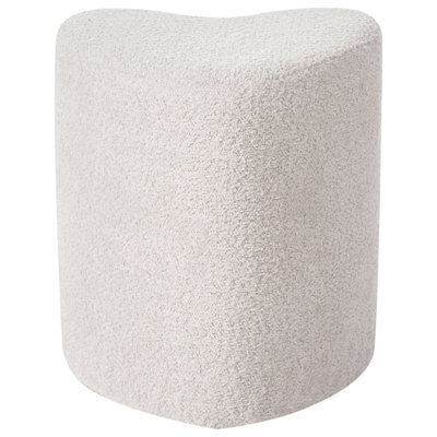 Wyld And Coco Heart-Shaped Chenille Pouffe Beige Upholstered Seat, Compact W40 X D33 X H44Cm - image 1