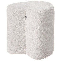 Wyld And Coco Heart-Shaped Chenille Pouffe Beige Upholstered Seat, Compact W40 X D33 X H44Cm - thumbnail 5