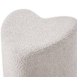 Wyld And Coco Heart-Shaped Chenille Pouffe Beige Upholstered Seat, Compact W40 X D33 X H44Cm - thumbnail 6
