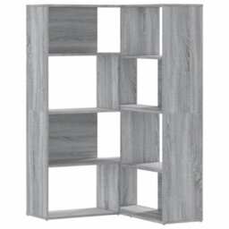 Berkfield Elegant Corner Bookcase 4-Tier Grey Sonoma 85X85X140 Cm Engineered Wood