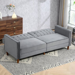 Wyld Haus Toelfa Dark Grey Velvet-Feel 3-Seater Convertible Sofa Bed - L189 X D80.5 X H78.5Cm - thumbnail 7