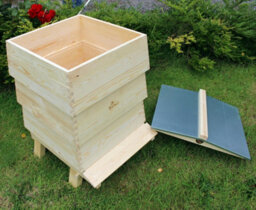 Actiasbee Decorative Beehive Garden Ornament Storage Wbc Style Imitation Bee Keeping Pine - thumbnail 6